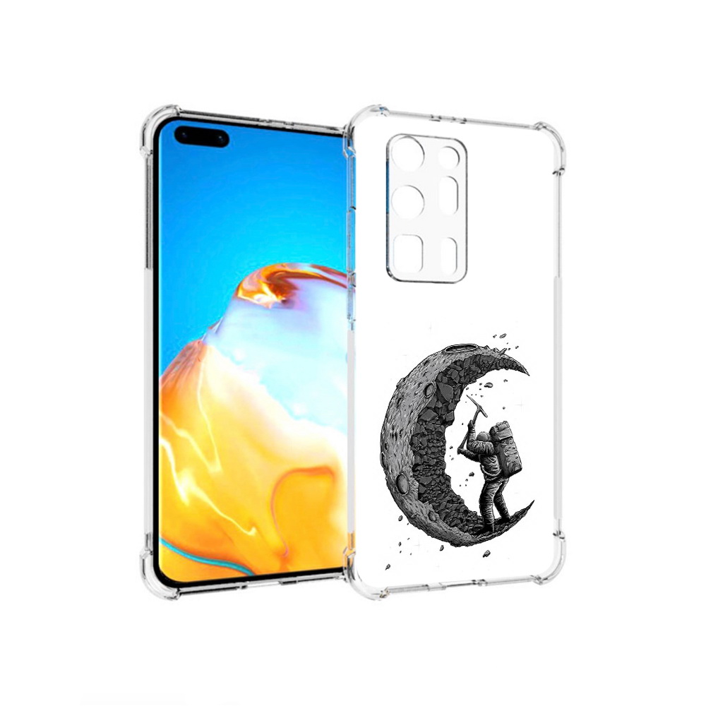 

Чехол MyPads Tocco для Huawei P40 Pro+ камненная луна, Прозрачный, Tocco