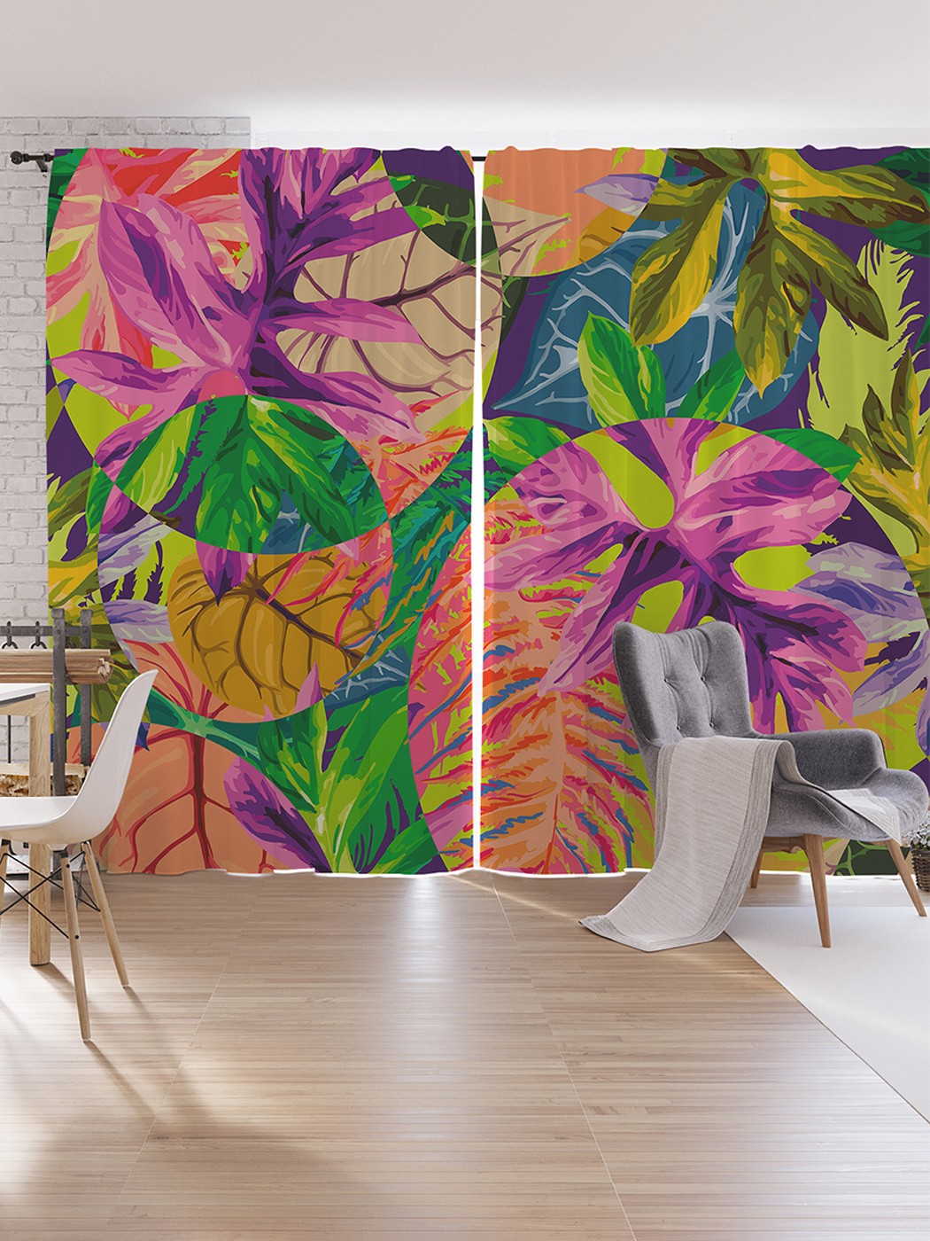 

Шторы под лён JoyArty "Тропический мираж", серия Oxford DeLux, 340х265 см, Тропический мираж