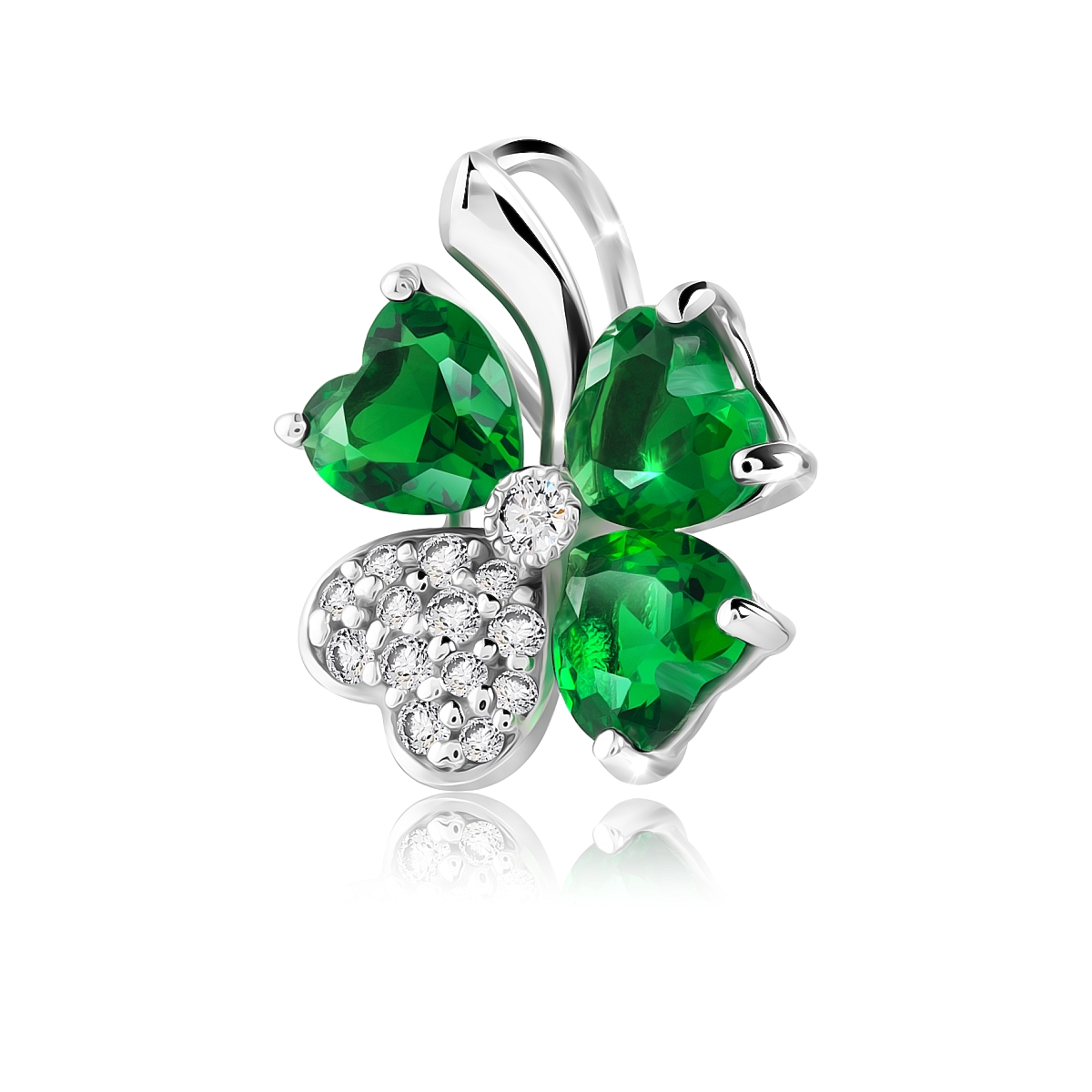 

Кулон из серебра VALTERA 117600, изумруд искусственный/циркон, 117600