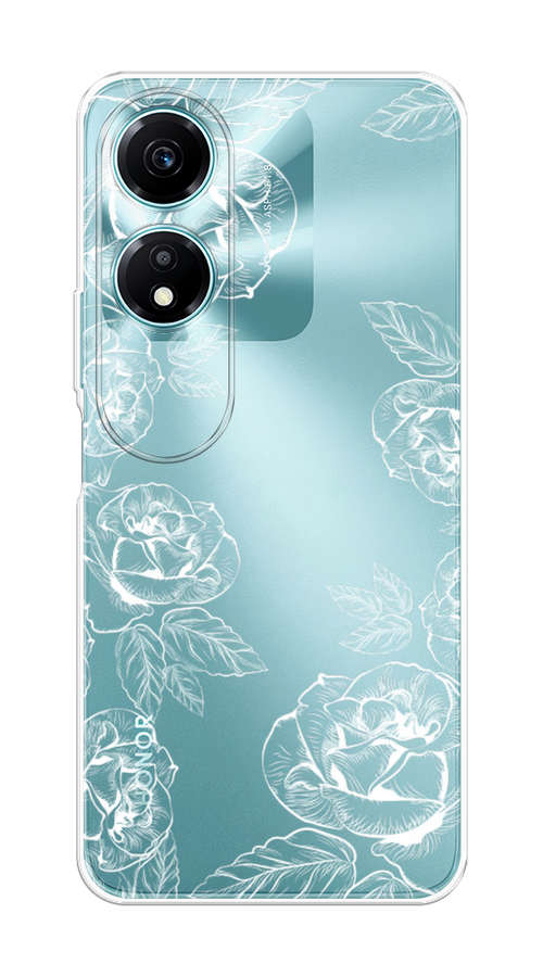 

Чехол на Honor X5 Plus "Розы графика", Черный;серый, 6121950-1
