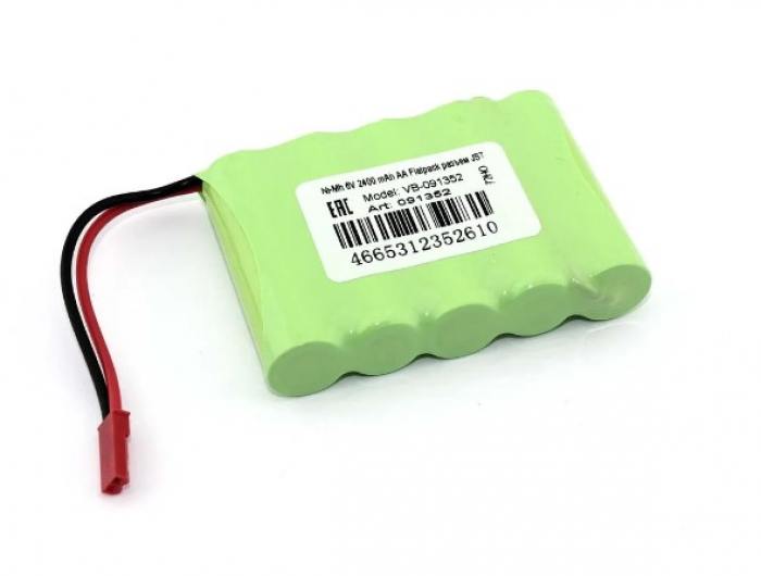 Аккумулятор Ni-Mh 6V 2400 mAh AA Flatpack разъем JST