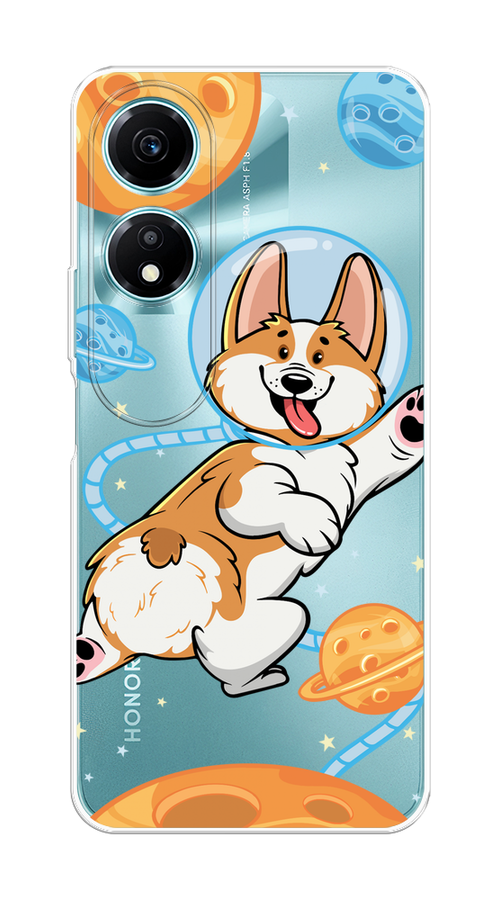

Чехол на Honor X5 Plus "Корги-космонавт", Голубой;бежевый;белый, 6121950-1