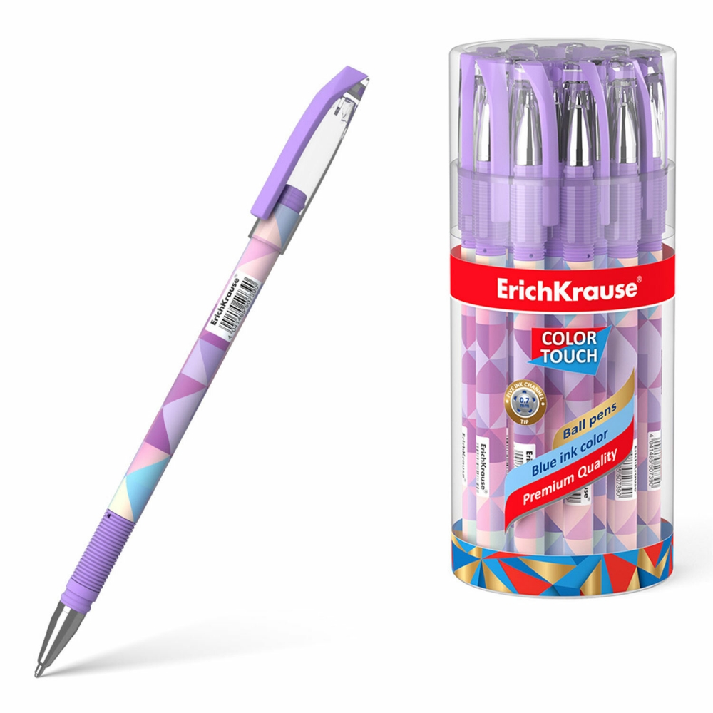 

Ручка шариковая ErichKrause ColorTouch Magic Rhombs синяя, 50739