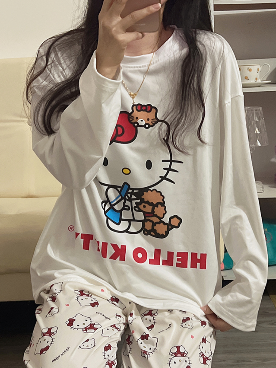 Пижама женская NoBrand HelloKittyBig белая M белый