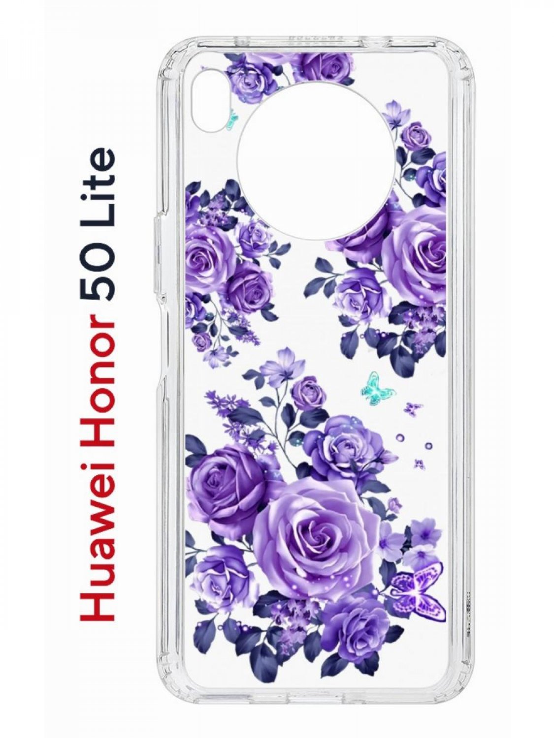 Чехол на Honor 50 Lite, Huawei Nova 8i с принтом Kruche Print Roses, противоударный бампер