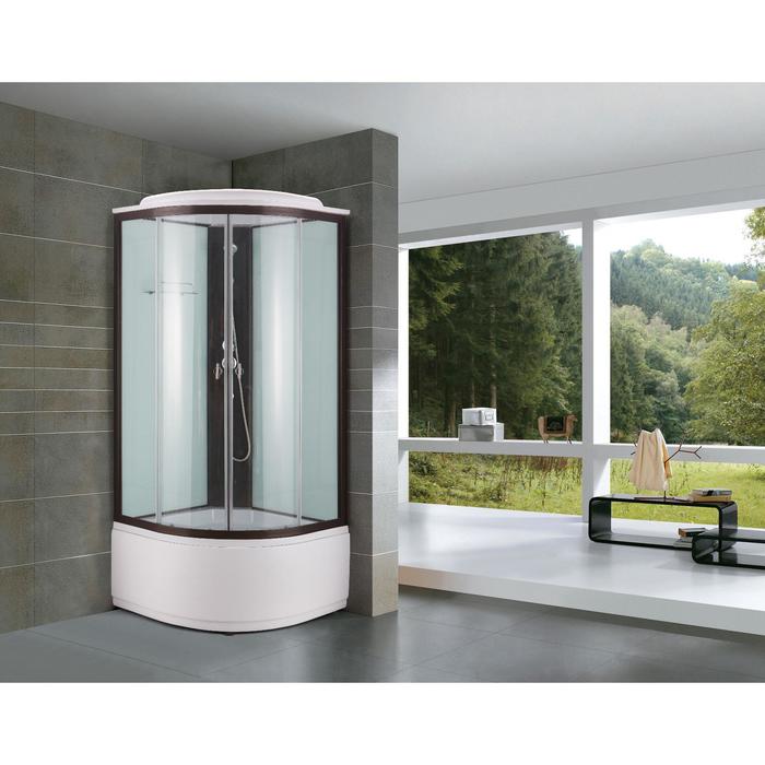 Душевая кабина NG-6707-14, 80х80х215 см, поддон 38 см, прозрачное стекло, черный профиль