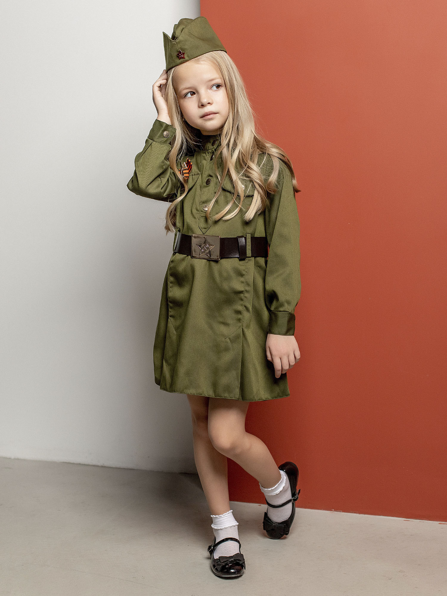 Карнавальный костюм Batik 2125 к-21 Солдатка, зеленый, 140