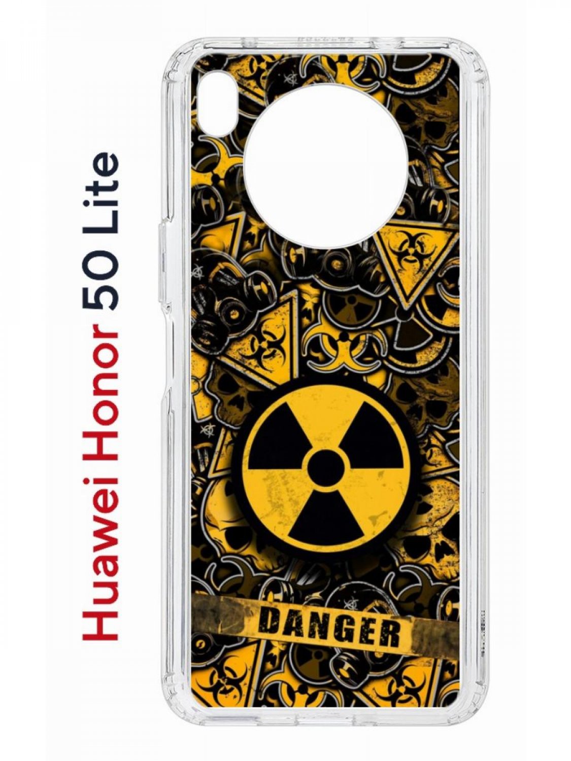 

Чехол на Honor 50 Lite, Huawei Nova 8i Kruche Print Danger, противоударный бампер, Прозрачный;черный;коричневый;желтый, Хонор 50 Лайт, Хуавей Нова 8и