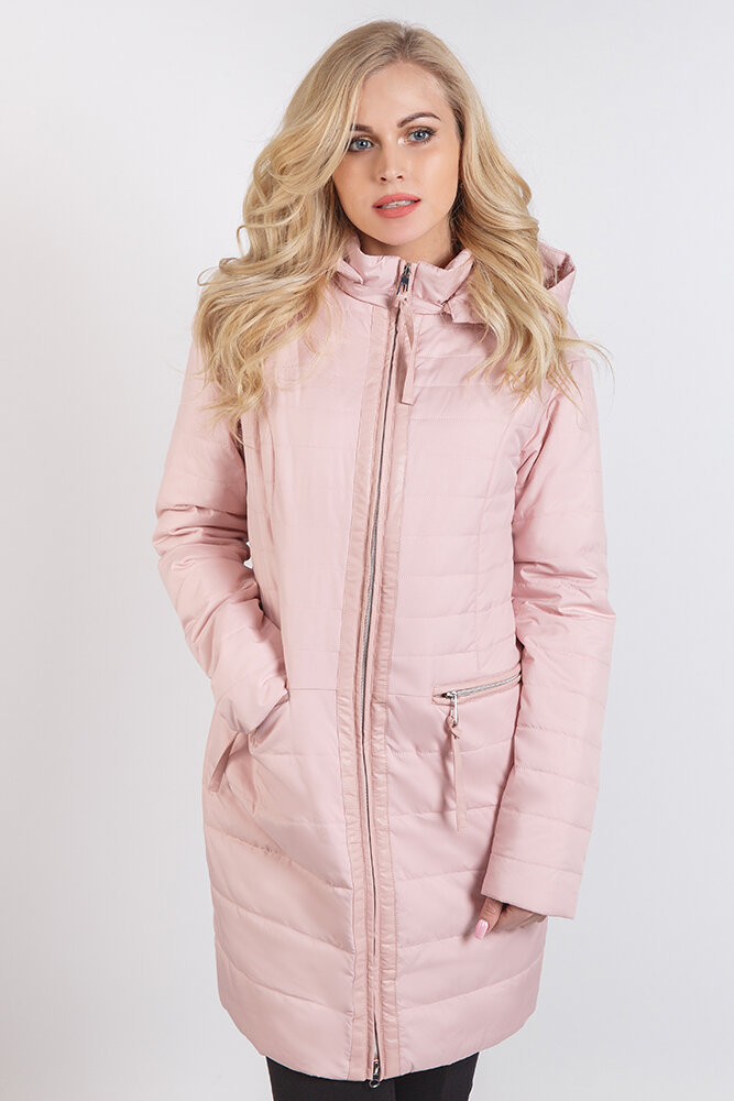 фото Утепленное пальто женское snow guard xs18-j18-1029/1 розовое 48 ru