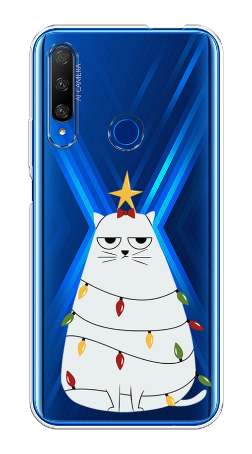 

Чехол на Huawei Honor 9X Premium "Котик в гирлянде", Белый;красный;желтый, 610650-1