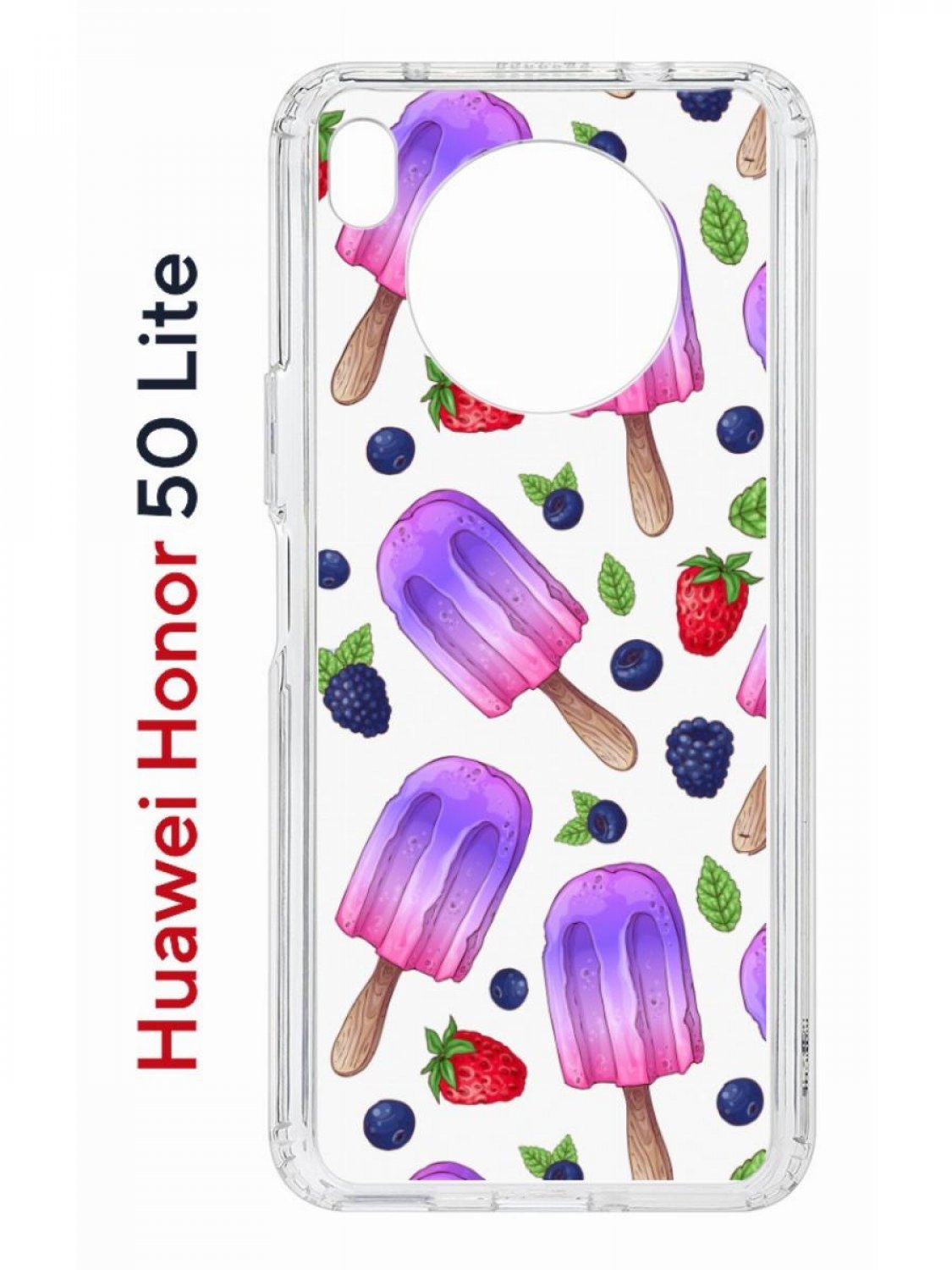 фото Чехол на honor 50 lite, huawei nova 8i kruche print ice cream, противоударный бампер кruче