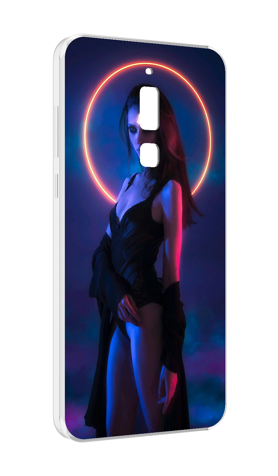 

Чехол MyPads девушка с неоновым кругом женский для Meizu M6T, Прозрачный, Tocco