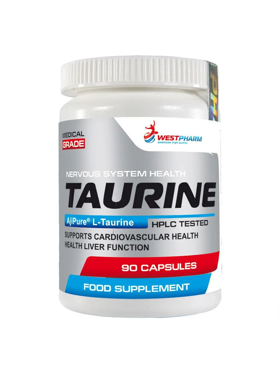Аминокислота WestPharm Taurine, 60 капсул/500 мг