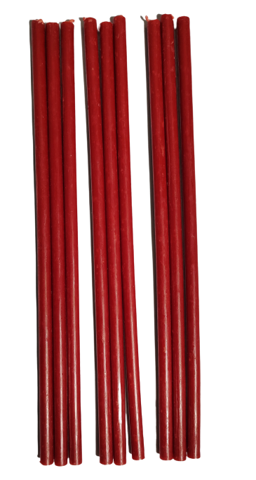 Свеча классическая восковая красная 205 мм, комплект из 9 шт., 7770221-39-СК-60