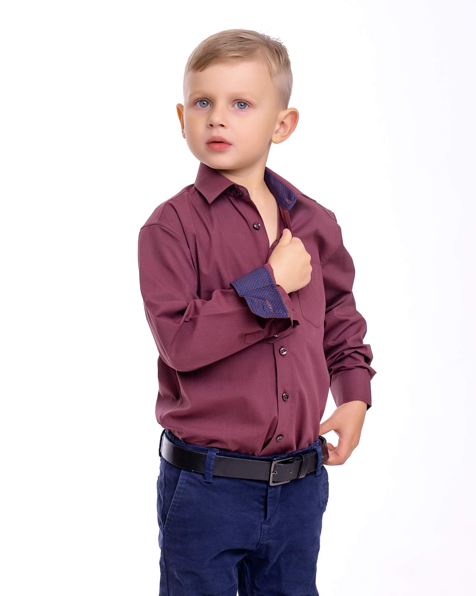 

Рубашка детская, Tsarevich, Maroon, бордо, 128, Бордовый, Maroon