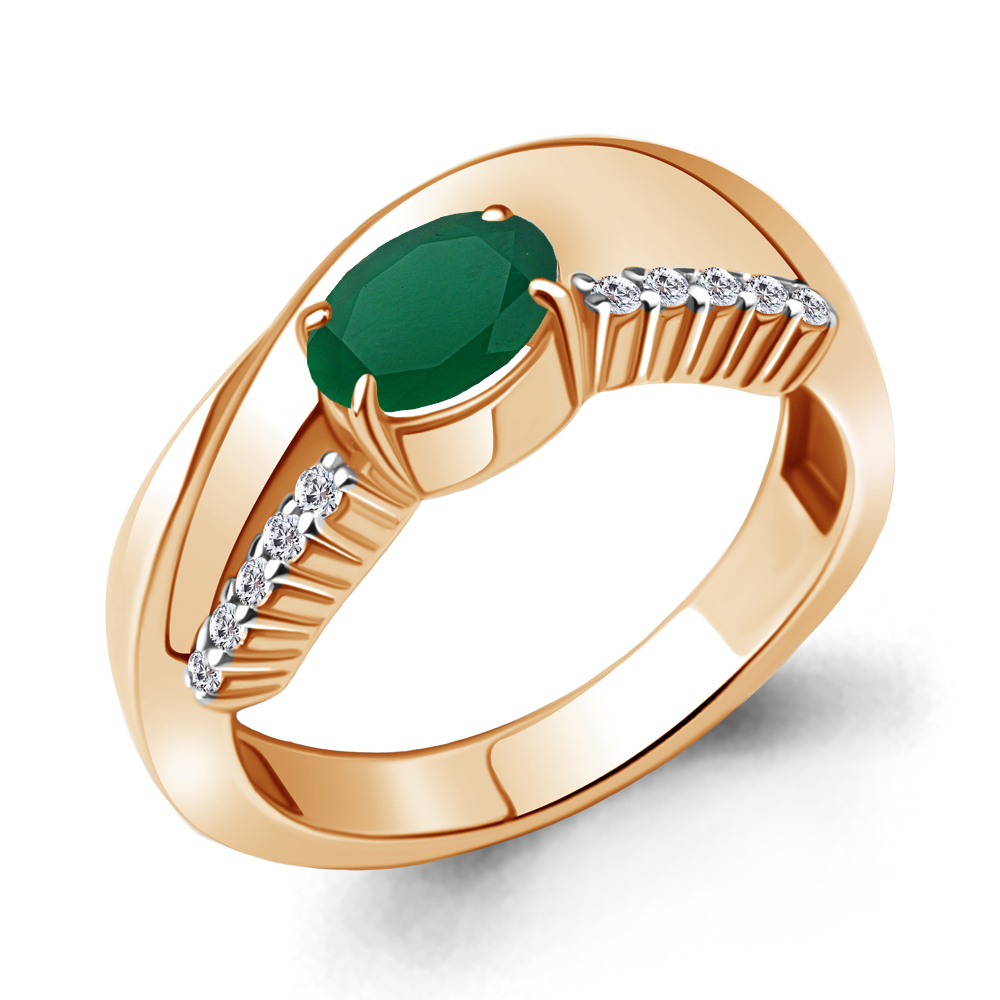 

Кольцо из серебра с агатом\фианитом Aquamarine Aquamarine 6967809А_925_з р. 19, 6967809А_925_з
