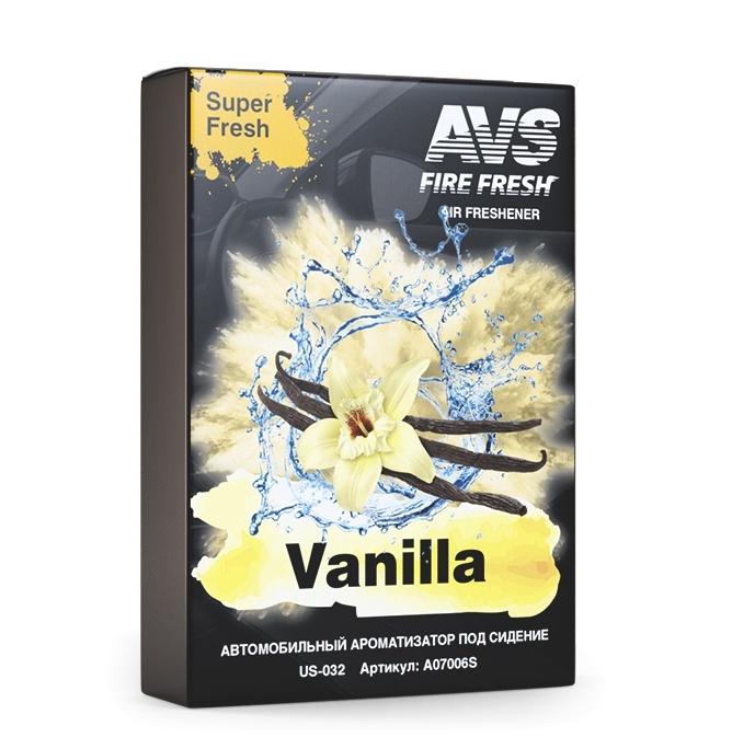 

Ароматизатор Super Fresh (Ваниль/Vanilla) (гелевый) AVS US-001, US-001