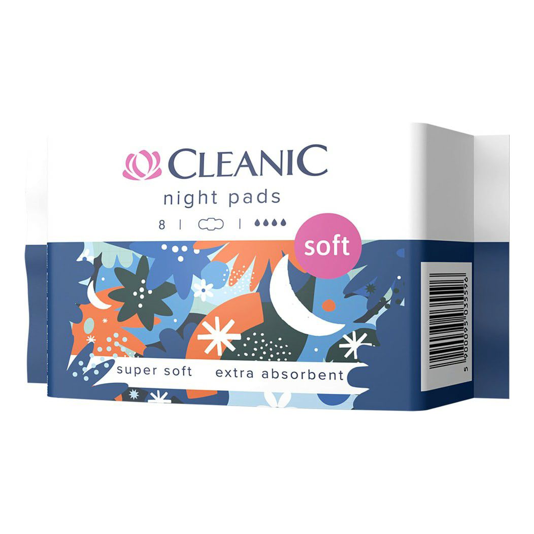 

Прокладки гигиенические Cleanic Soft Night 8 шт, Белый