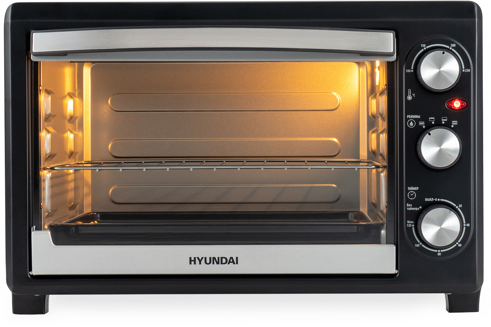 

Мини-печь HYUNDAI MIO-HY073 серебристый, черный, MIO-HY073