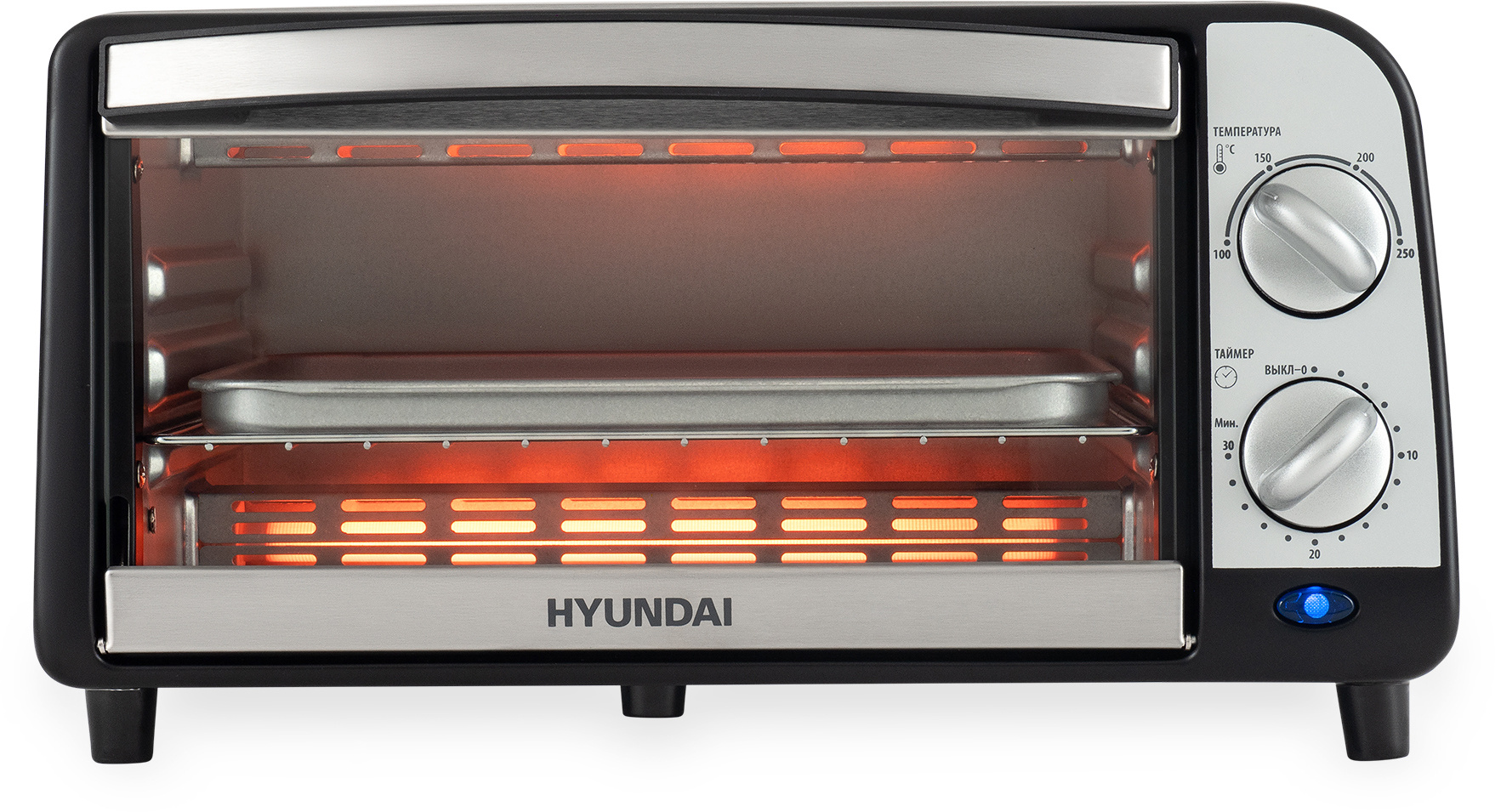 

Мини-печь HYUNDAI MIO-HY071 серебристый, черный, MIO-HY071