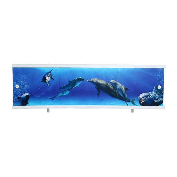 фото Метакам экран для ванны ультра легкий арт дельфины микс, 168 см