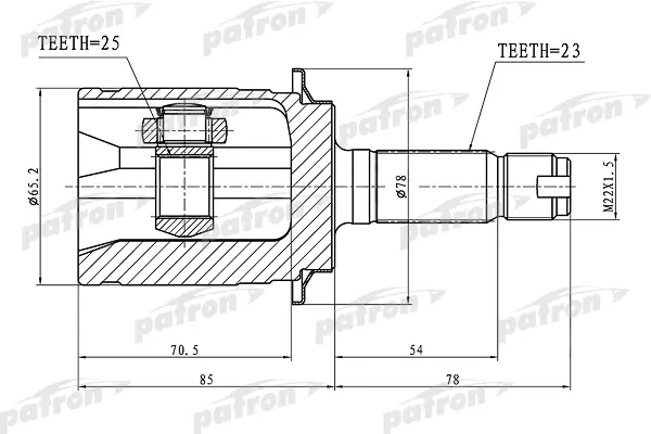 

ШРУС наружный задний 23x55x25 HONDA ACCORD CL/CN/CM 02-08 PATRON PCV1339