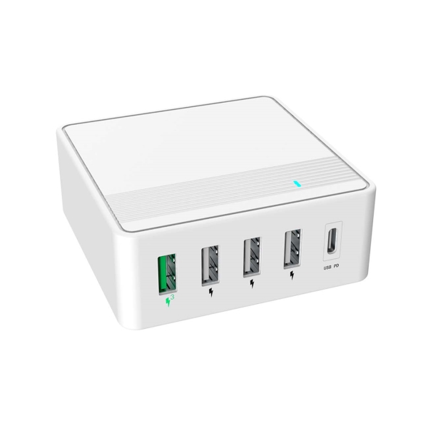 фото Сетевое зарядное устройство tfn 4 usb/1 usb type-c, 3 a, (tfn-wc05) white