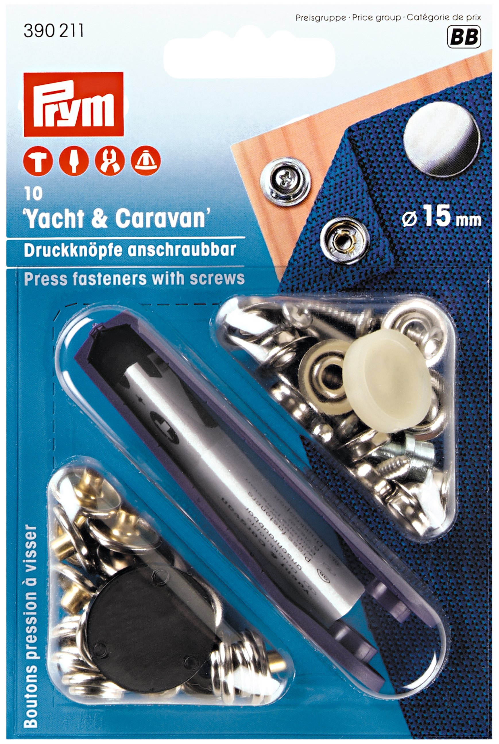 

Кнопка Prym 390211 Яхта и Караван, диаметр 15 мм, серебристый, 10 шт