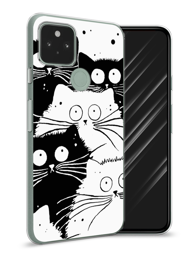 

Чехол Awog на Google Pixel 5A "Коты черно-белые", Разноцветный, 271050-2