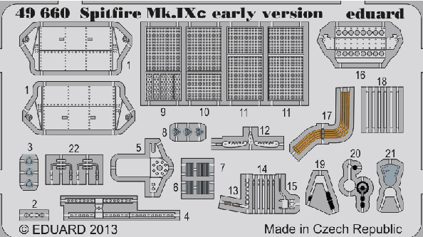 

Фототравление Eduard 1/48 Spitfire Mk. IXc early version