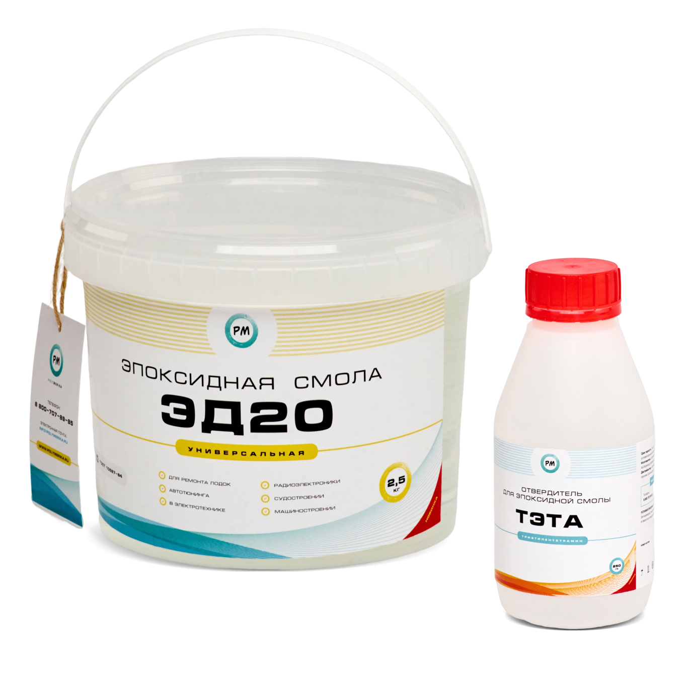Эпоксидная смола Polymerika ЭД 20 (2,5 кг) с ТЭТА (250 гр)