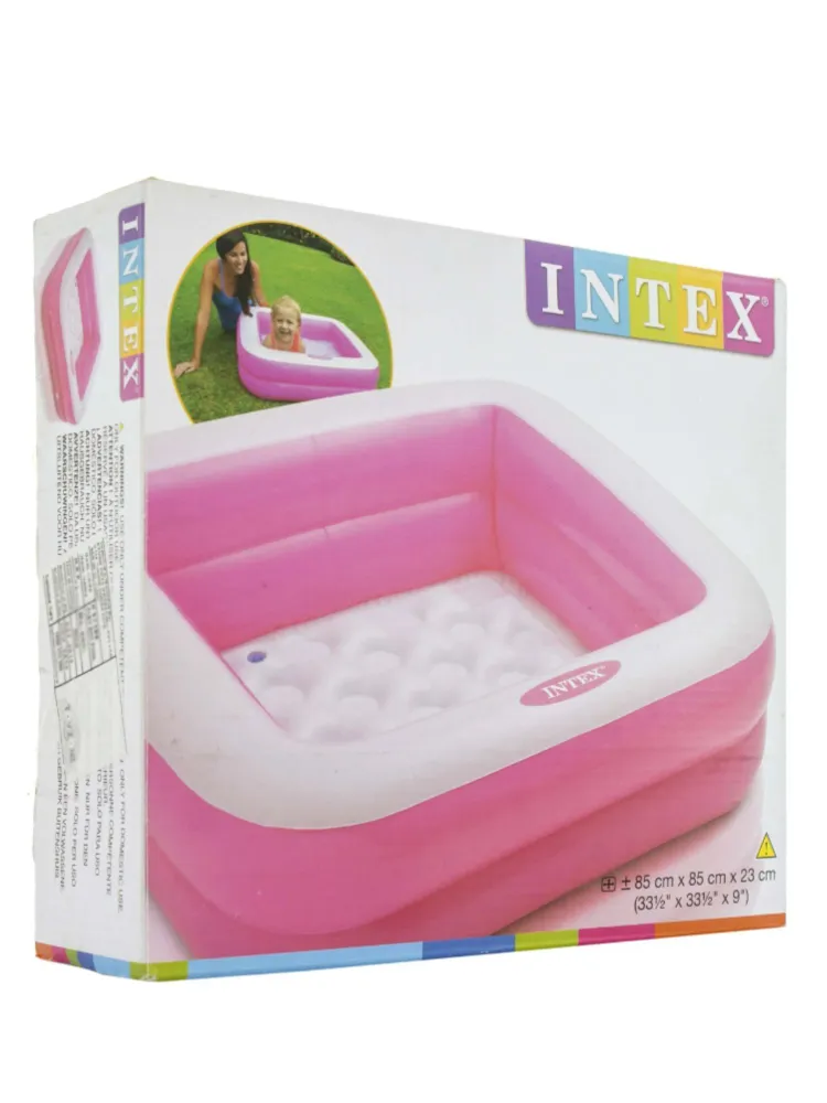 

Мягкий надувной бассейн INTEX 57100 розовый 83х83х23, Белый;розовый, 57100