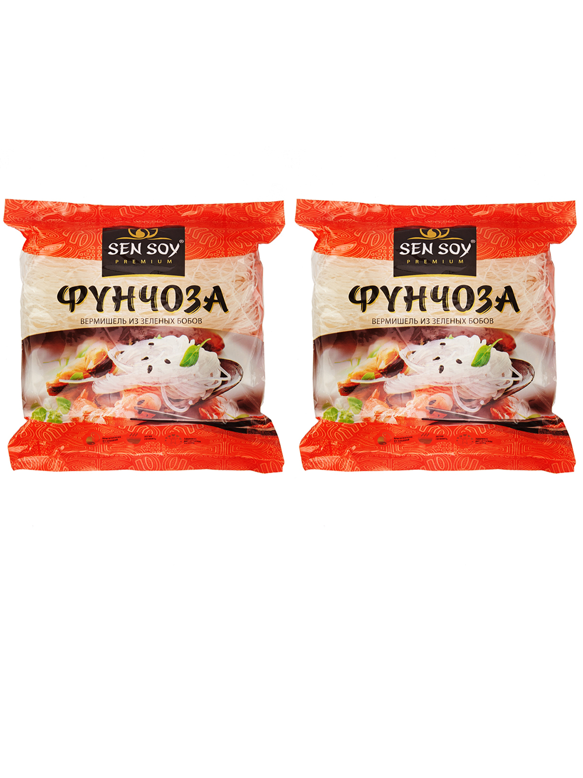 Вермишель Фунчоза Sen Soy Premium 2 штуки по 100 гр