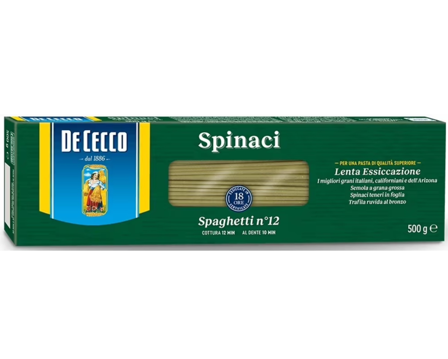 фото Макаронные изделия de cecco spaghetti spinaci № 12 500 г