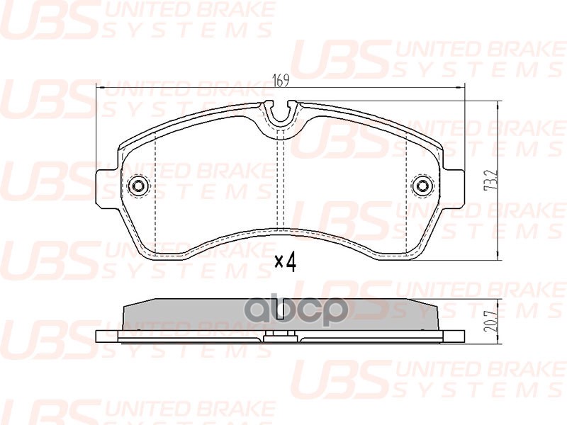 фото Тормозные колодки mercedes-benz sprinter (06-) vw crafter(06-/11-) со смазкой ubs b1109005