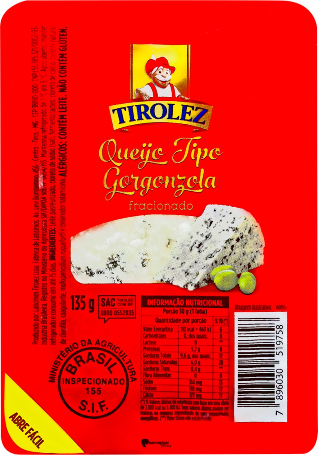 

Сыр мягкий Tirolez Gorgonzola с голубой плесенью 50% 135 г