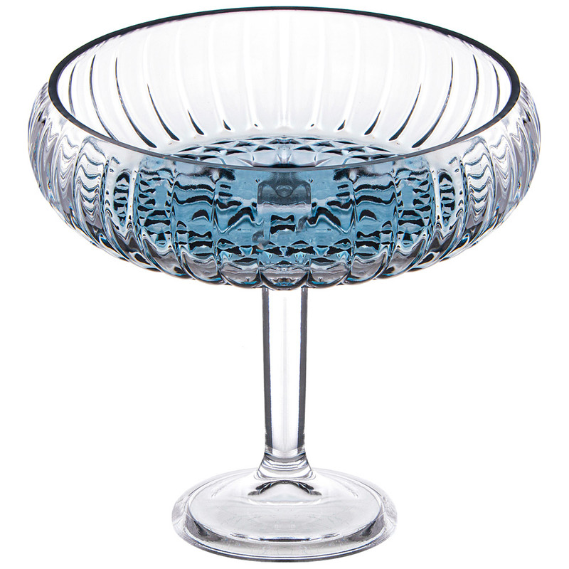 Блюдо на ножке стекло Alegre Glass grey 24х21см 337-108