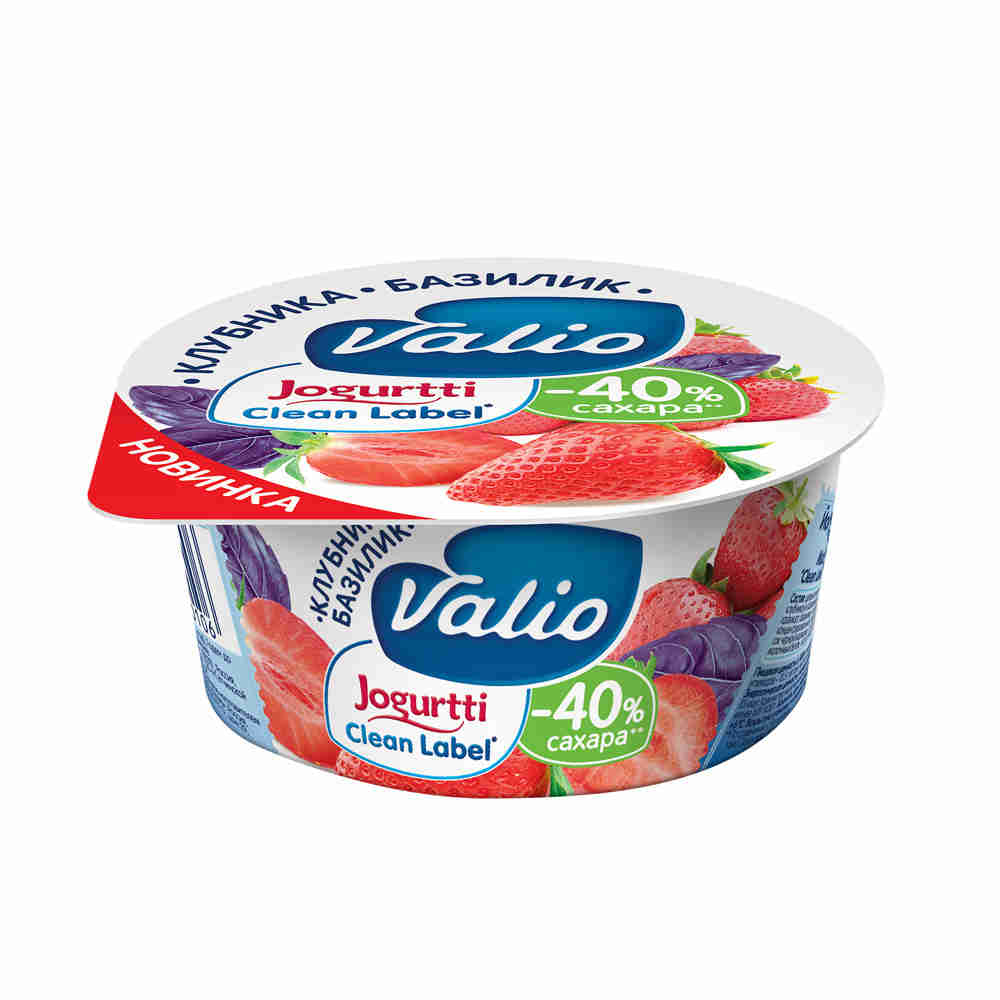 

Йогурт Valio клубника и базилик 2,9% 120 г
