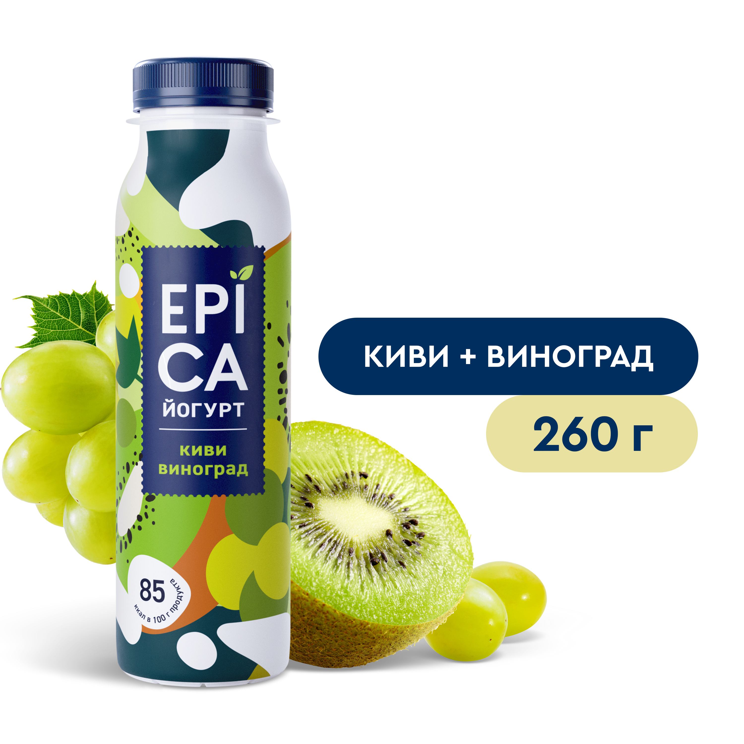 Питьевой йогурт Epica киви-виноград 25 БЗМЖ 260 г 75₽