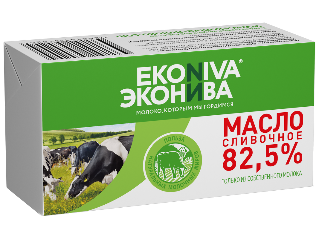 Масло сливочное ЭкоНива Традиционное 82,5%, 180 г