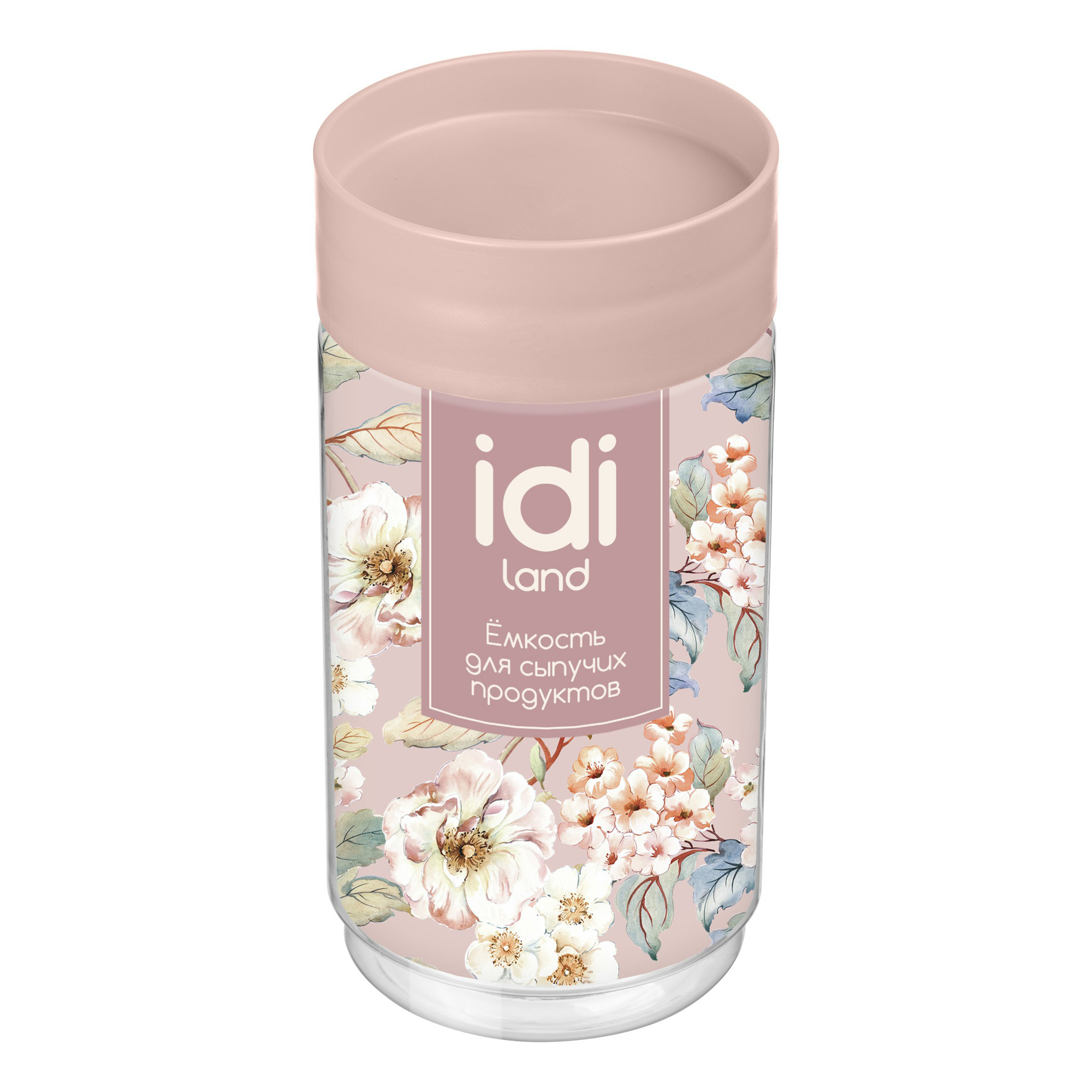 

Емкость для сыпучих продуктов Idiland Цветы 1 л, Прозрачный
