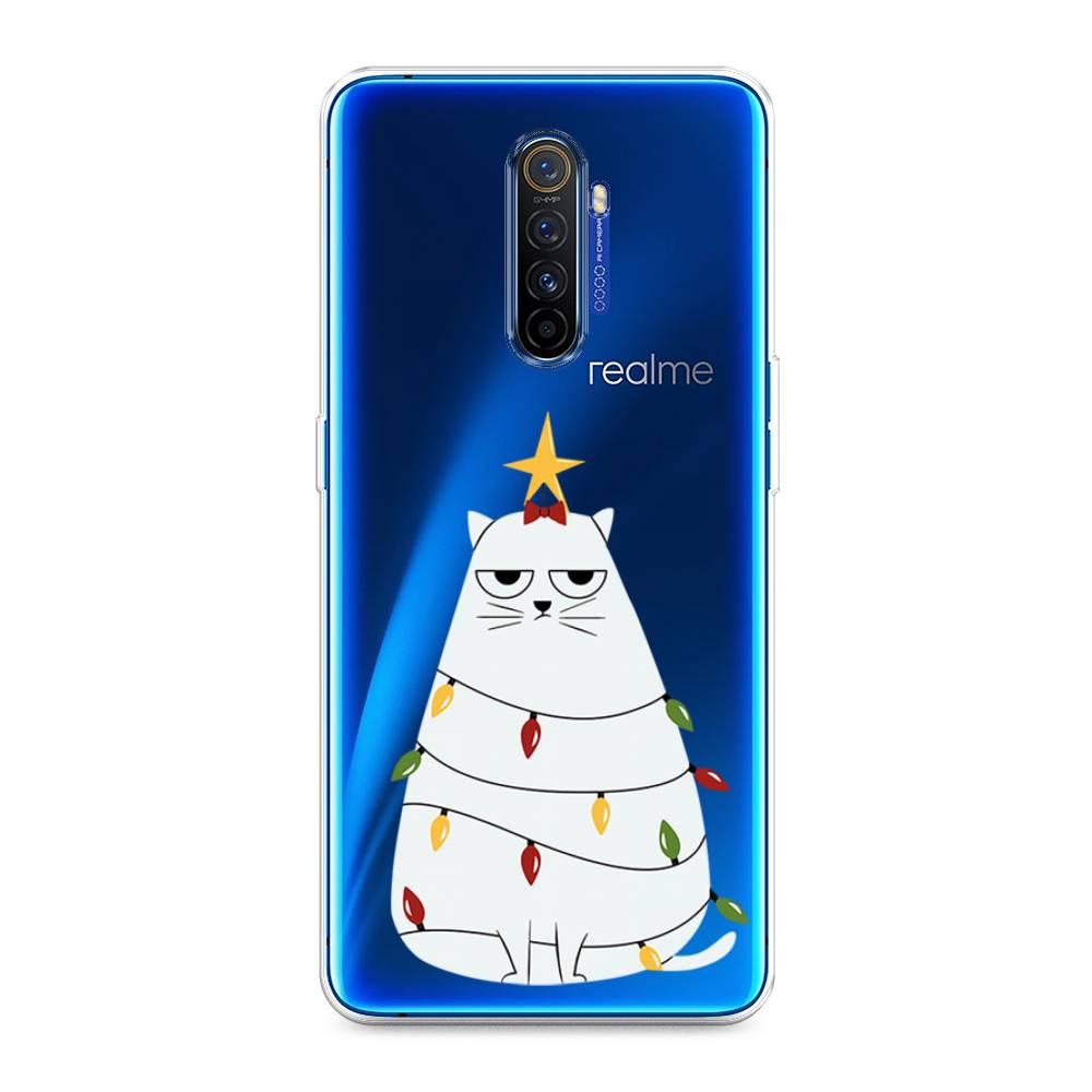 

Чехол на Realme X2 Pro "Котик в гирлянде", Белый;красный;желтый, 251750-1