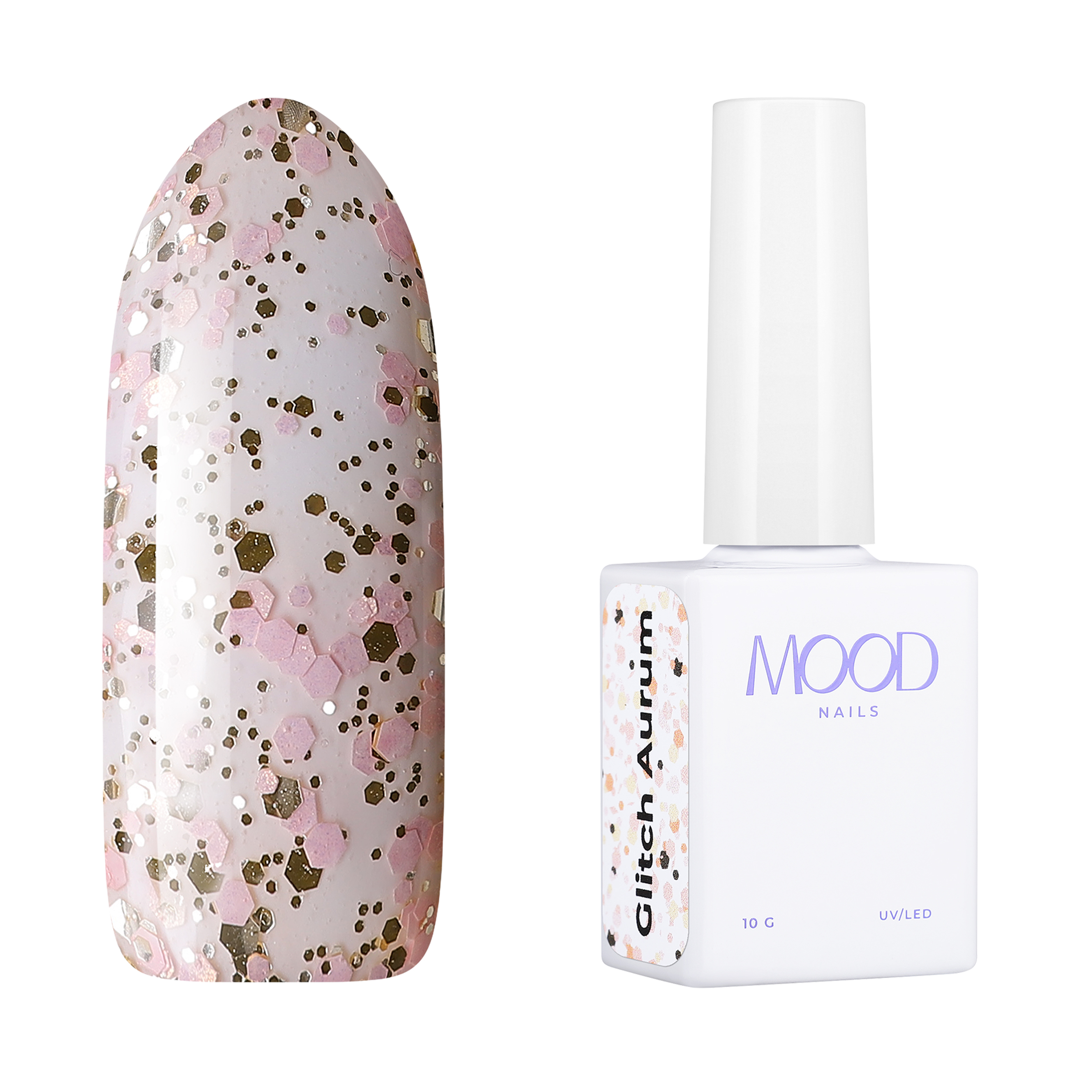 

Гель-лак Moodnail Gel-Polish Glitch Aurum 10 г