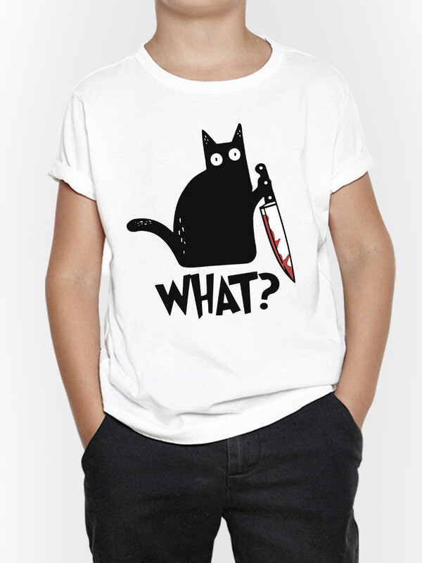 фото Футболка д/мальч. dreamshirts studio котик-убийца с ножом what? п цв. белый р.98