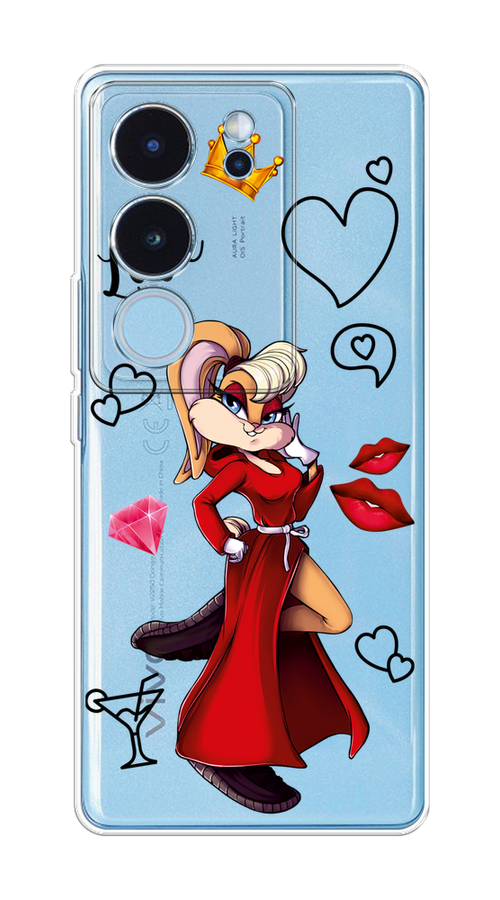 

Чехол на Vivo V29 "Rich Lola Bunny", Красный;бежевый;оранжевый, 269350-1