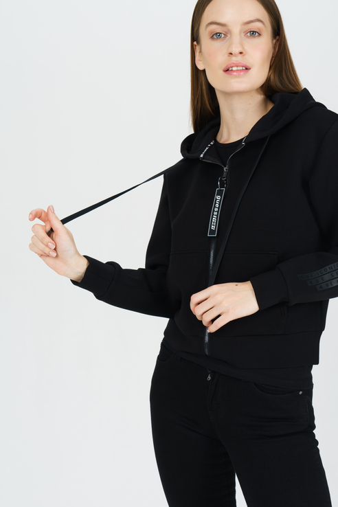 

Толстовка женская Guess W1RQ25K7UW2JBLK черная 48 RU, W1RQ25K7UW2JBLK