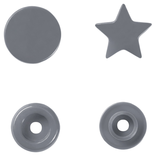 Кнопка Prym 393245 Color Snaps Звезда, диаметр 12,4 мм, серебристый, 30 шт