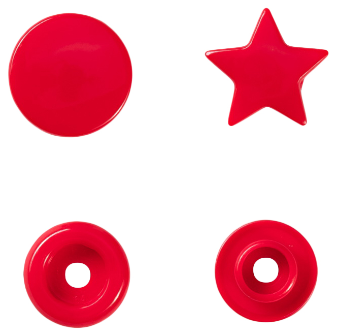 Кнопка Prym 393238 Color Snaps Звезда, диаметр 12,4 мм, красный, 30 шт