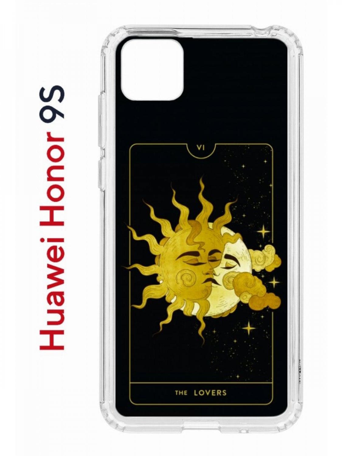 фото Чехол на honor 9s, huawei y5p 2020 kruche print tarot lovers, противоударный бампер кruче