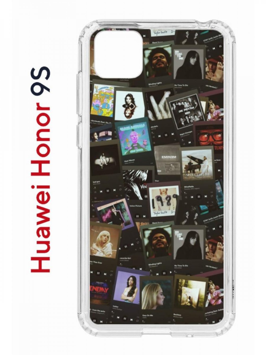 Чехол на Honor 9S, Huawei Y5p 2020 с принтом Kruche Print Плейлисты, противоударный бампер